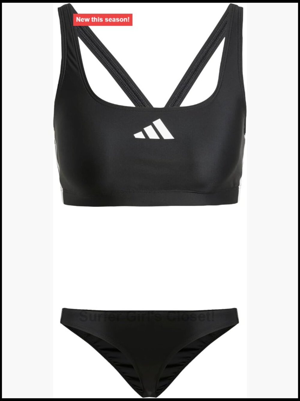 Adidas Athletic V-Back Bikini Set with Chlorine Resistant Fabric